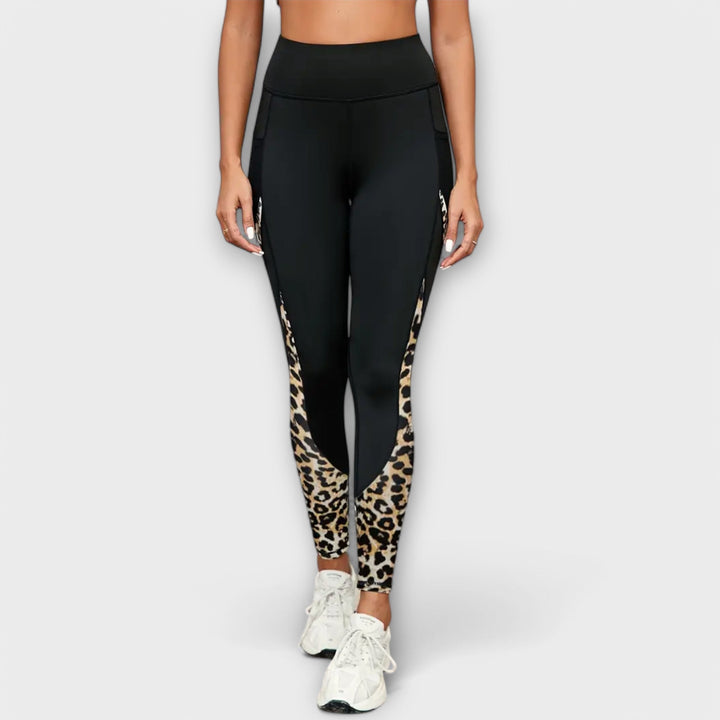 Leopard-print high-waist leggings