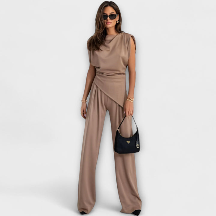 Michaela - Asymmetric set with dramatic shoulders
