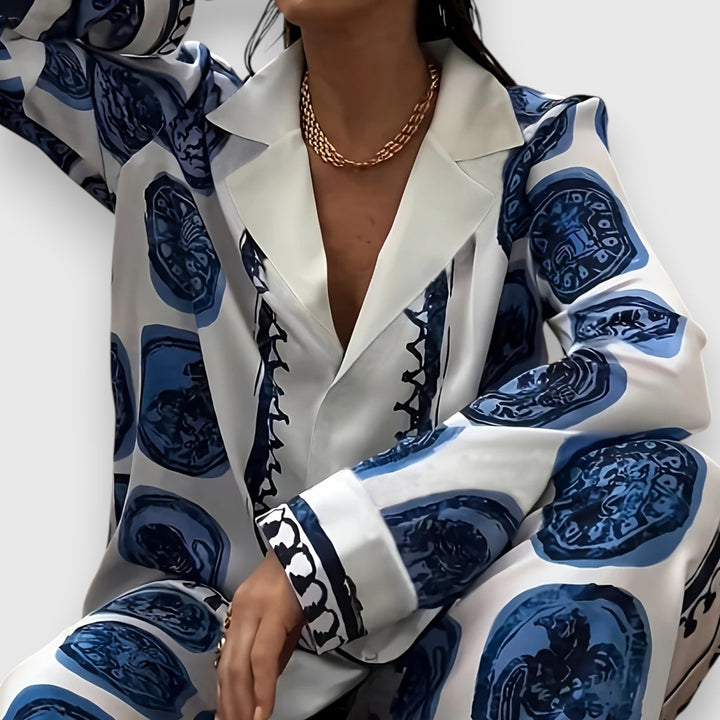 Meda - Women's patterned satin set