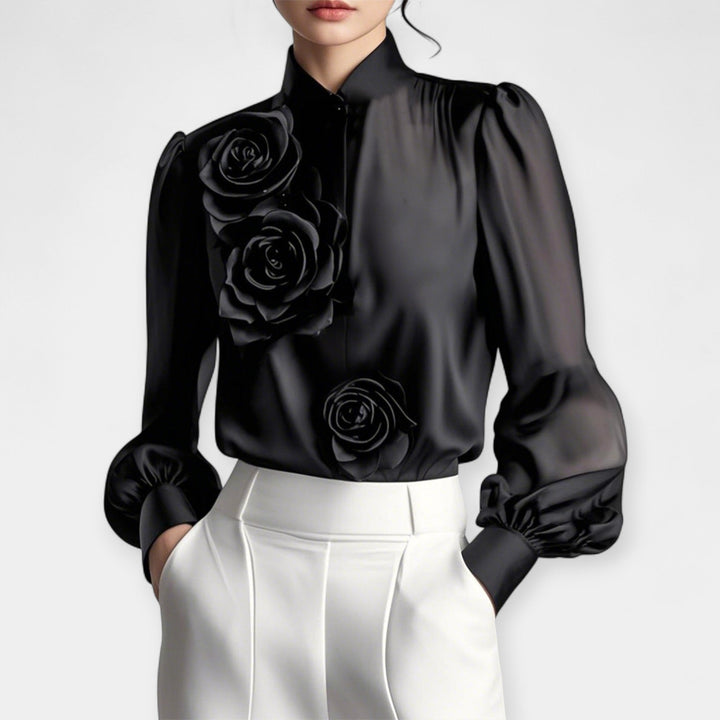 T-shirt with 3D roses
