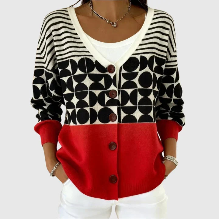 Cardigan sweater in a comfortable weave