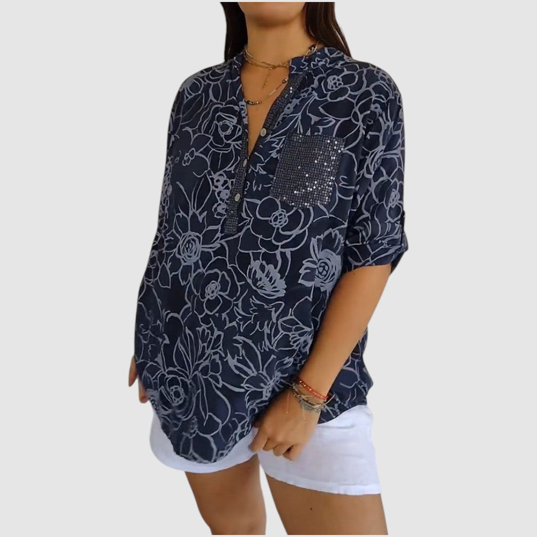 Jasmína - Blouse with a floral pattern