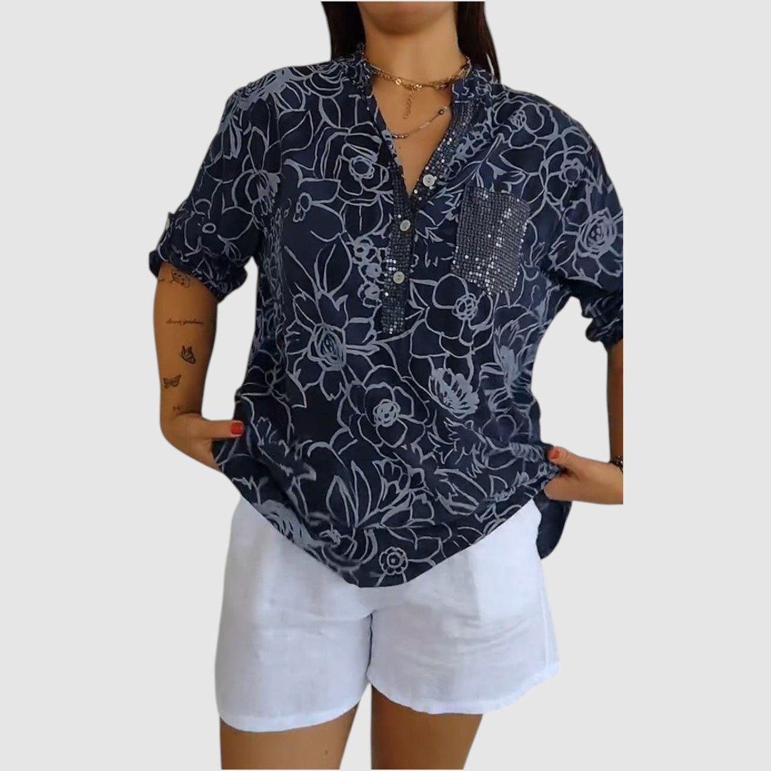 Jasmína - Blouse with a floral pattern