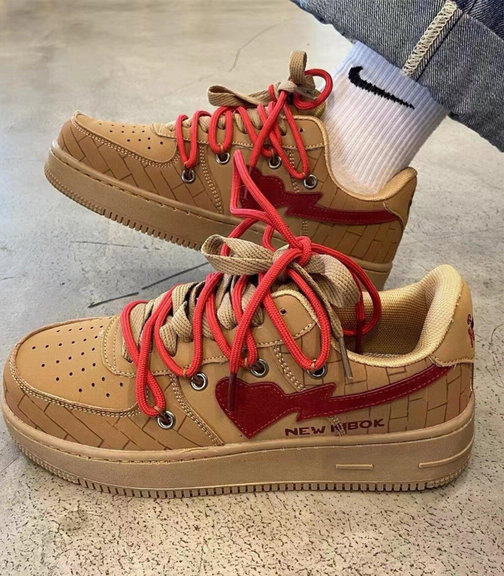 Contrast Lace-Up Sneakers