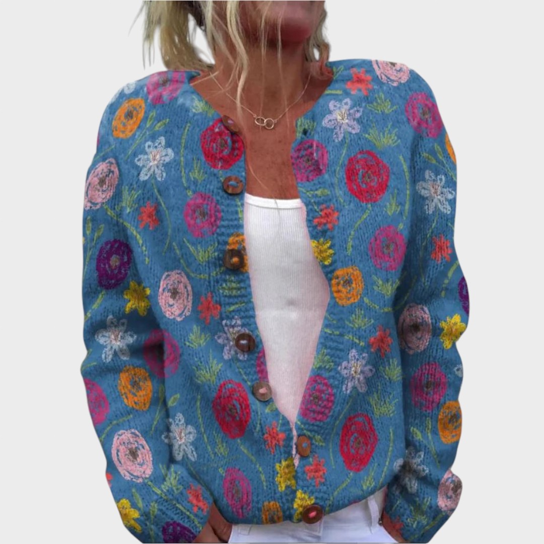 Filipa - Autumn floral cardigan