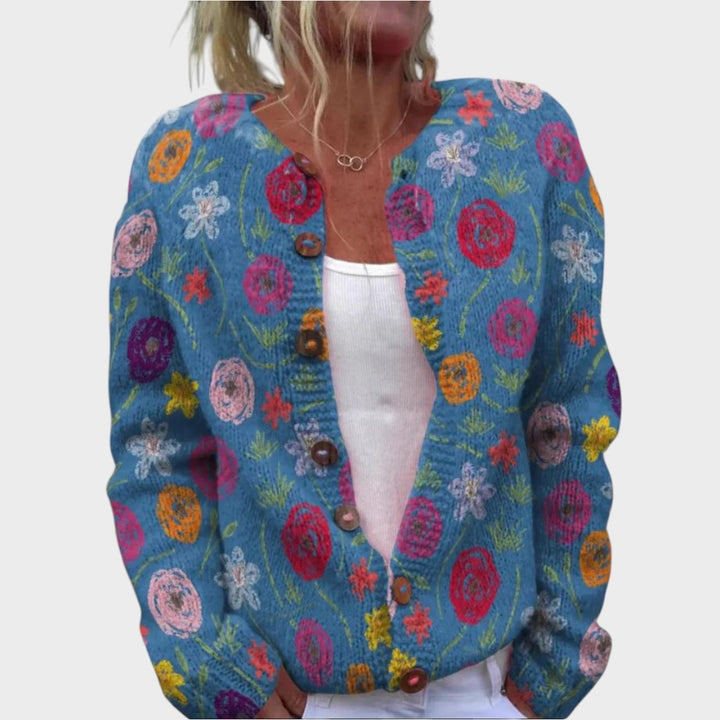 Filipa - Autumn floral cardigan
