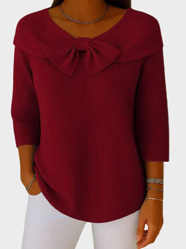 Aline - Soft and Elegant Sweater with a Bow