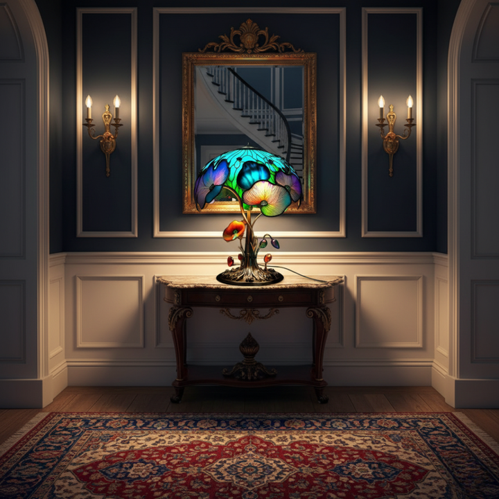 Boho Chic Floral Mushroom Lamp
