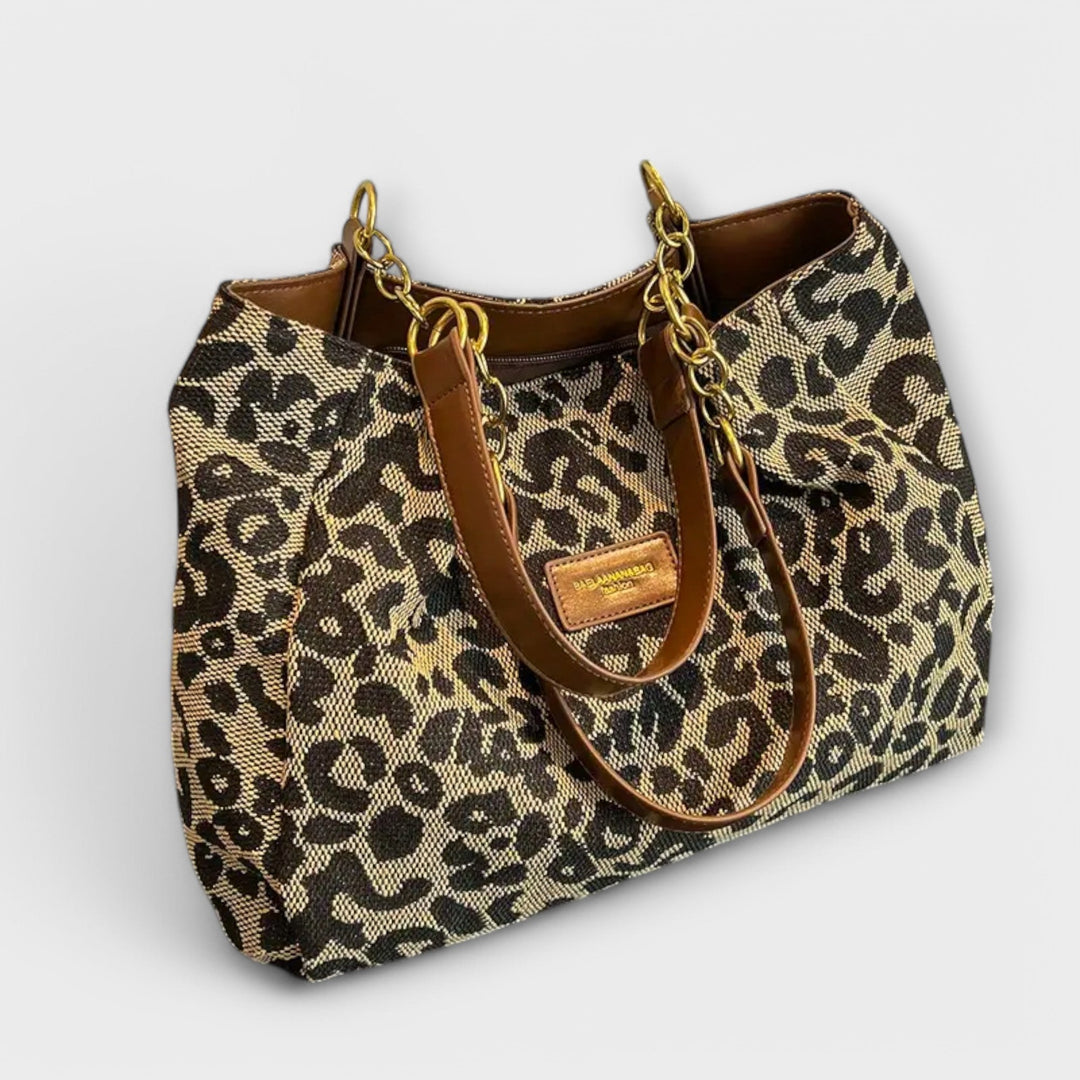 Cecile. - Leopard print canvas bag
