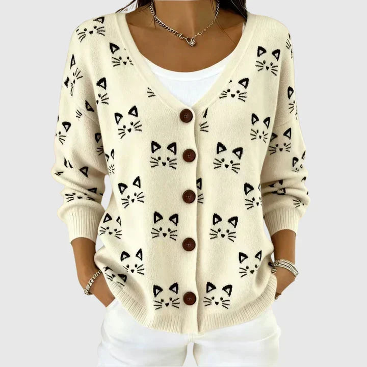Cardigan sweater with hood