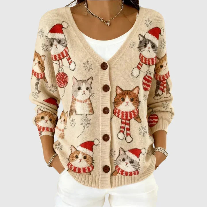 Cardigan sweater made of pleasant knitwear