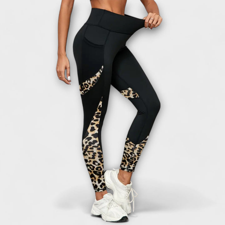Leopard-print high-waist leggings