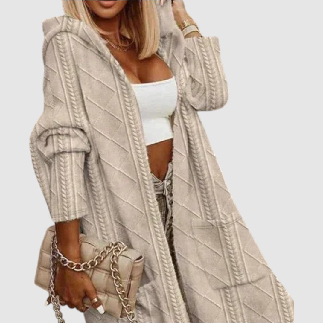 Lucie - Long cardigan with hood