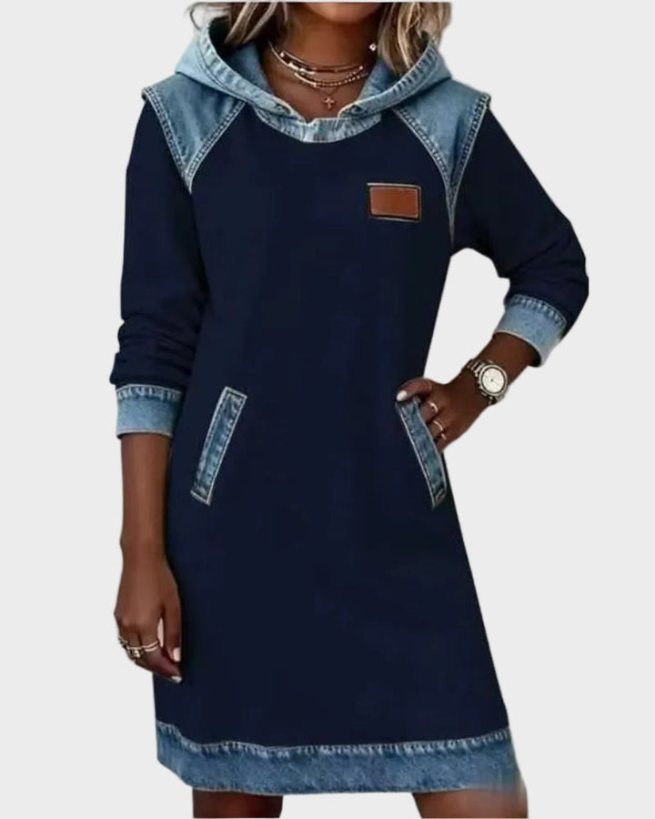 Irena - Denim dress with a hood