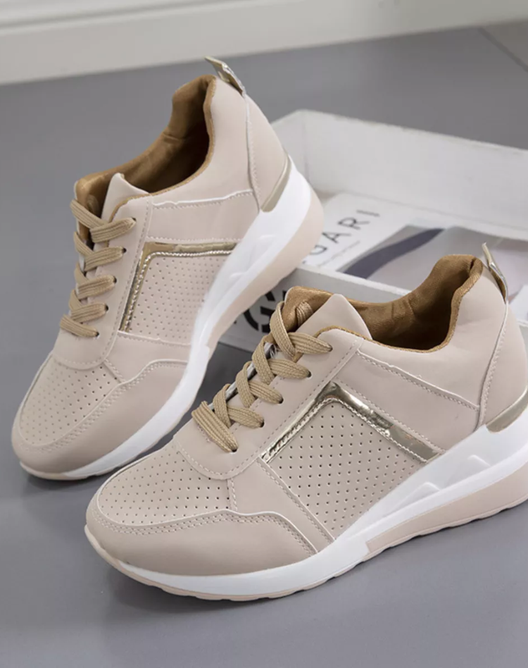 Metallic Wedge Sneakers