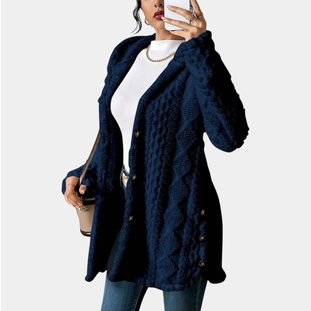 Štěpánka - Plush cardigan with a hood