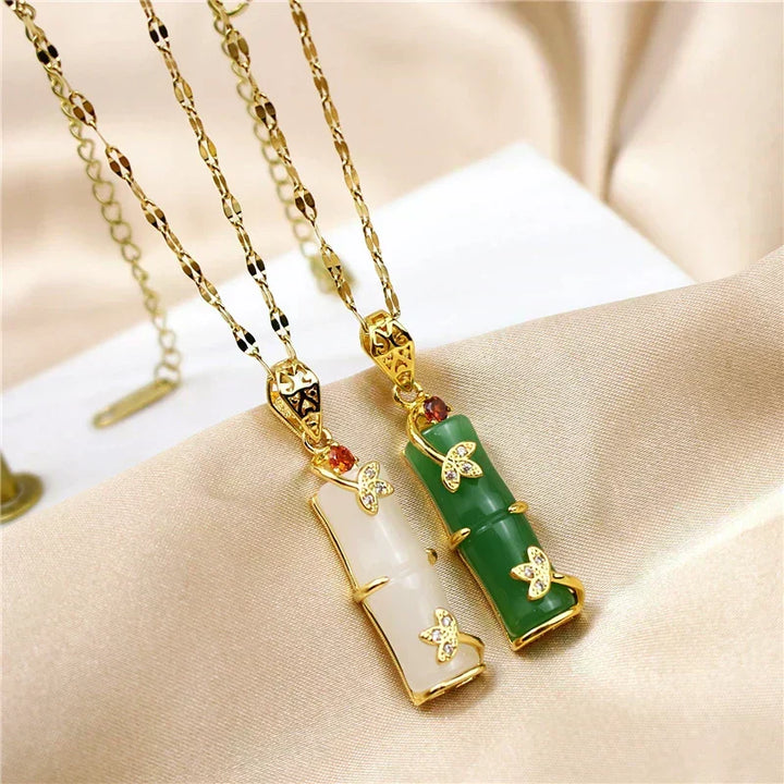 Necklace with jade amulet