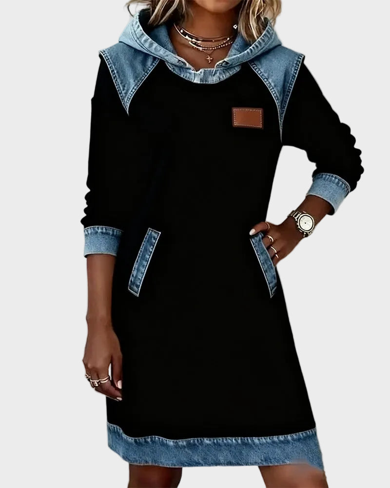 Irena - Denim dress with a hood