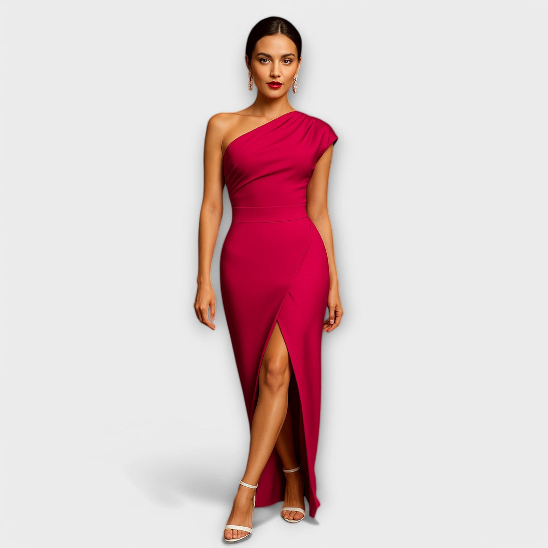 Elegant asymmetrical evening dress