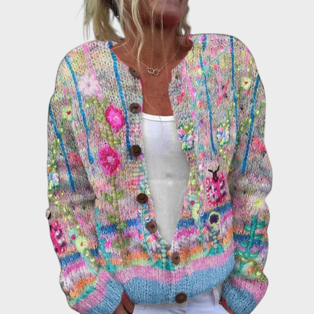 Teresa - Autumn floral cardigan