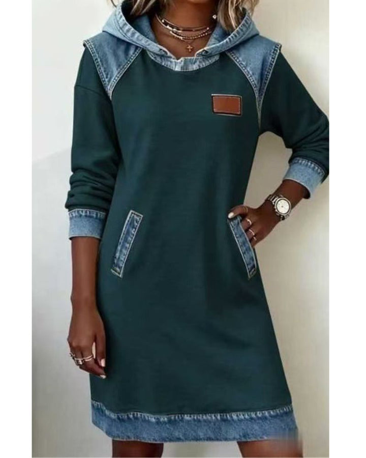 Irena - Denim dress with a hood