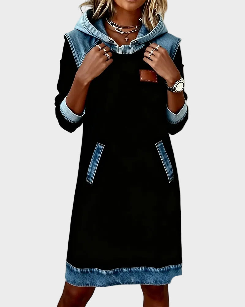 Irena - Denim dress with a hood