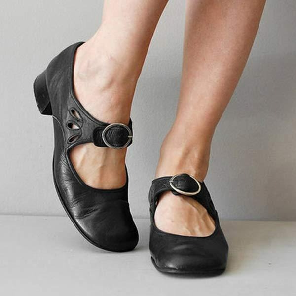 Buckle Low Heel Shoes