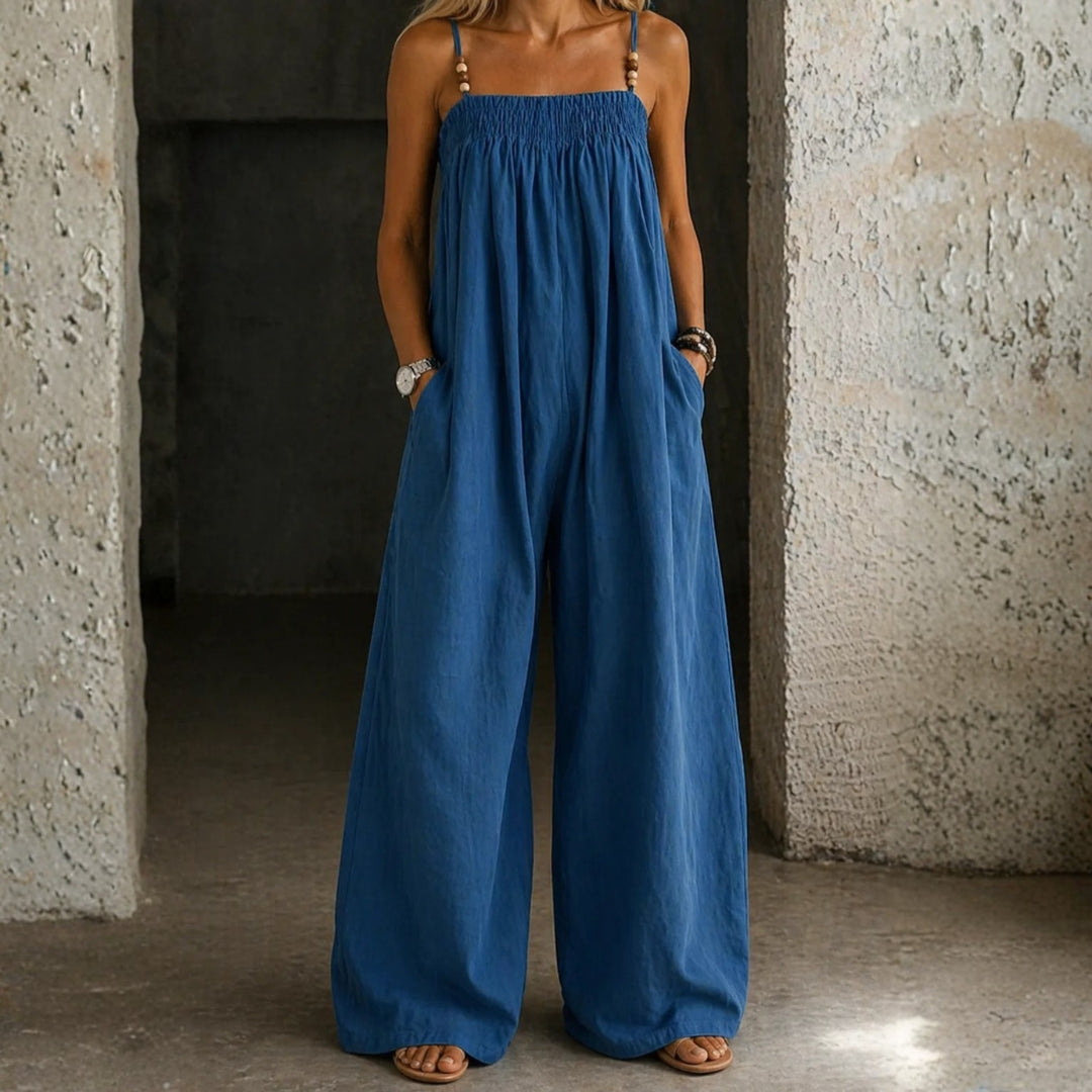 Magdalena - Wide Leg Denim Jumpsuit
