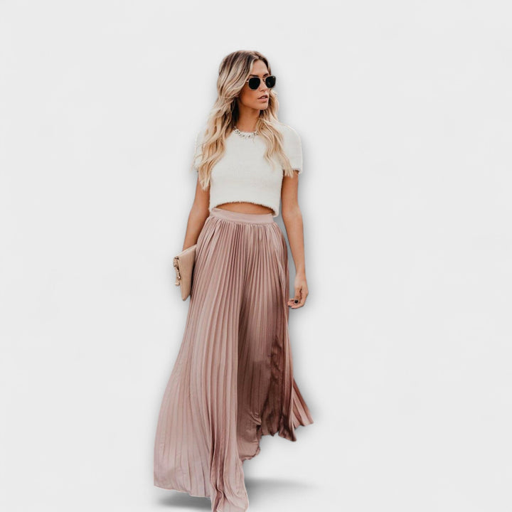 Pleated Maxi Skirt