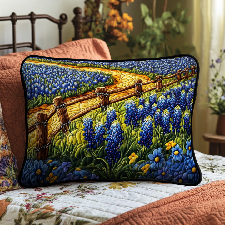 Bluebonnet Trail Quilted Bedding Pillow Case