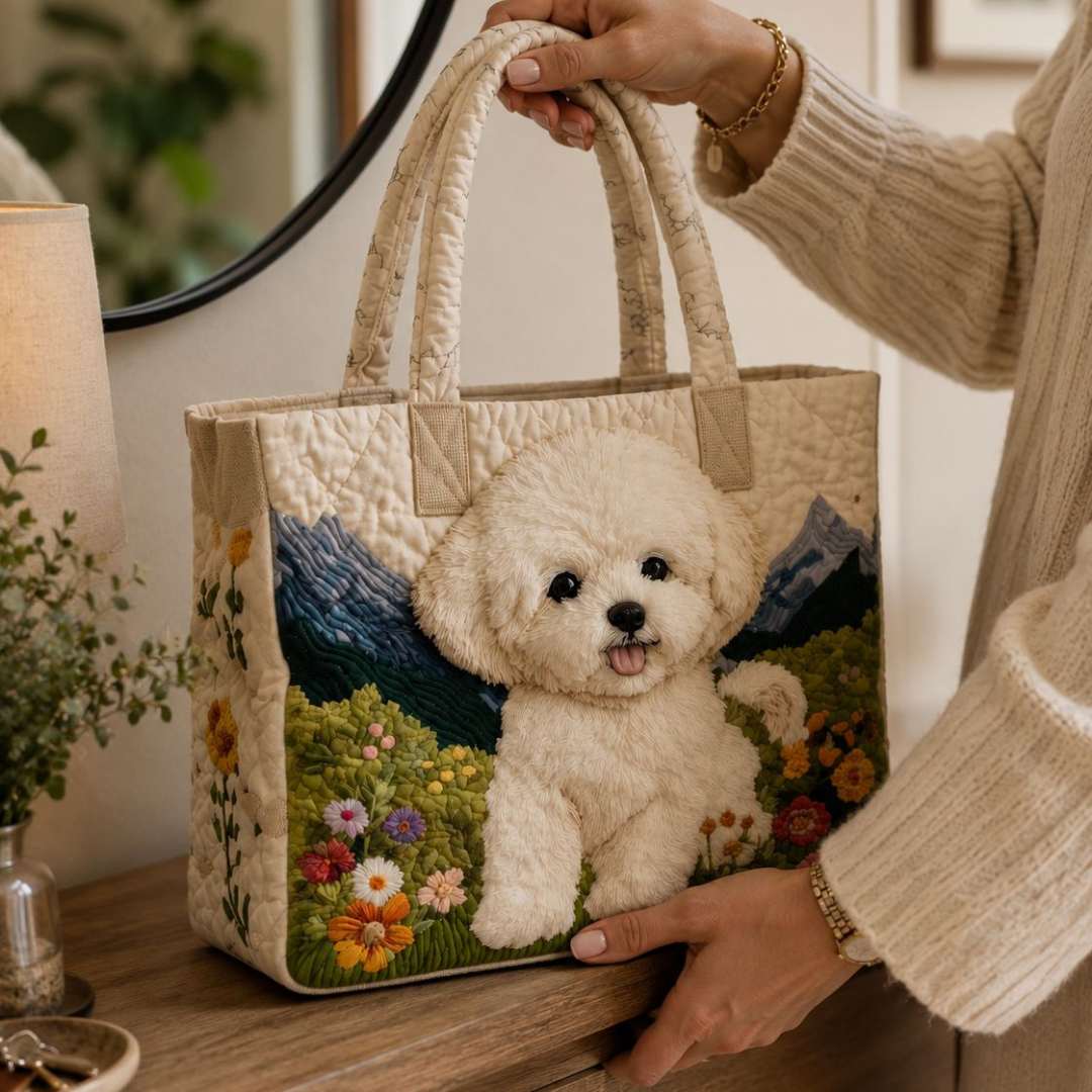 Quilted Tote Bag - Enchanted Dog