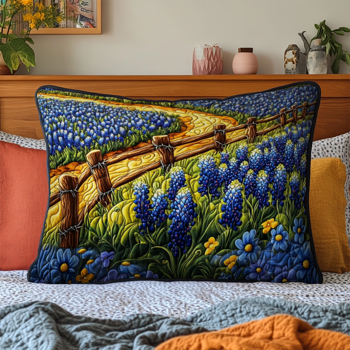 Bluebonnet Trail Quilted Bedding Pillow Case