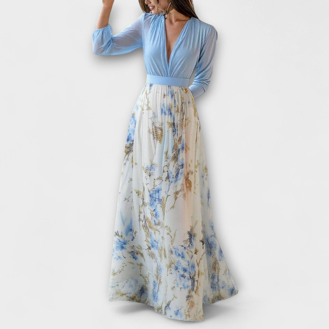 Harper - Shiny floral maxi dress