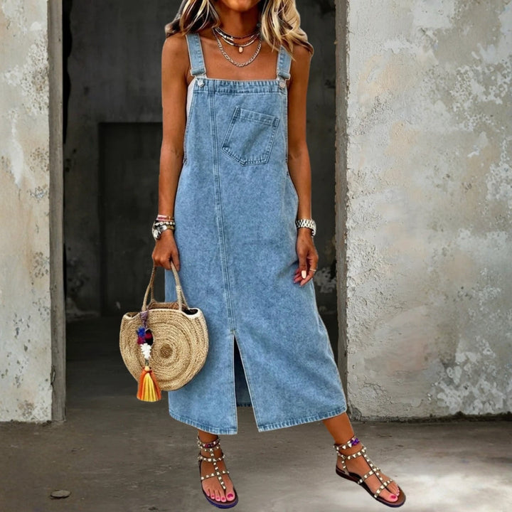 Stefania - Casual Denim Slip Dress