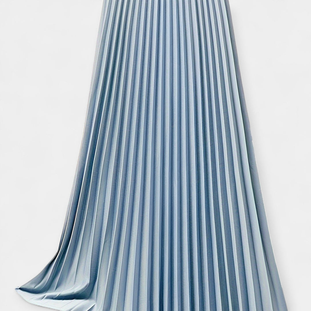 Veronika - Long pleated satin skirt