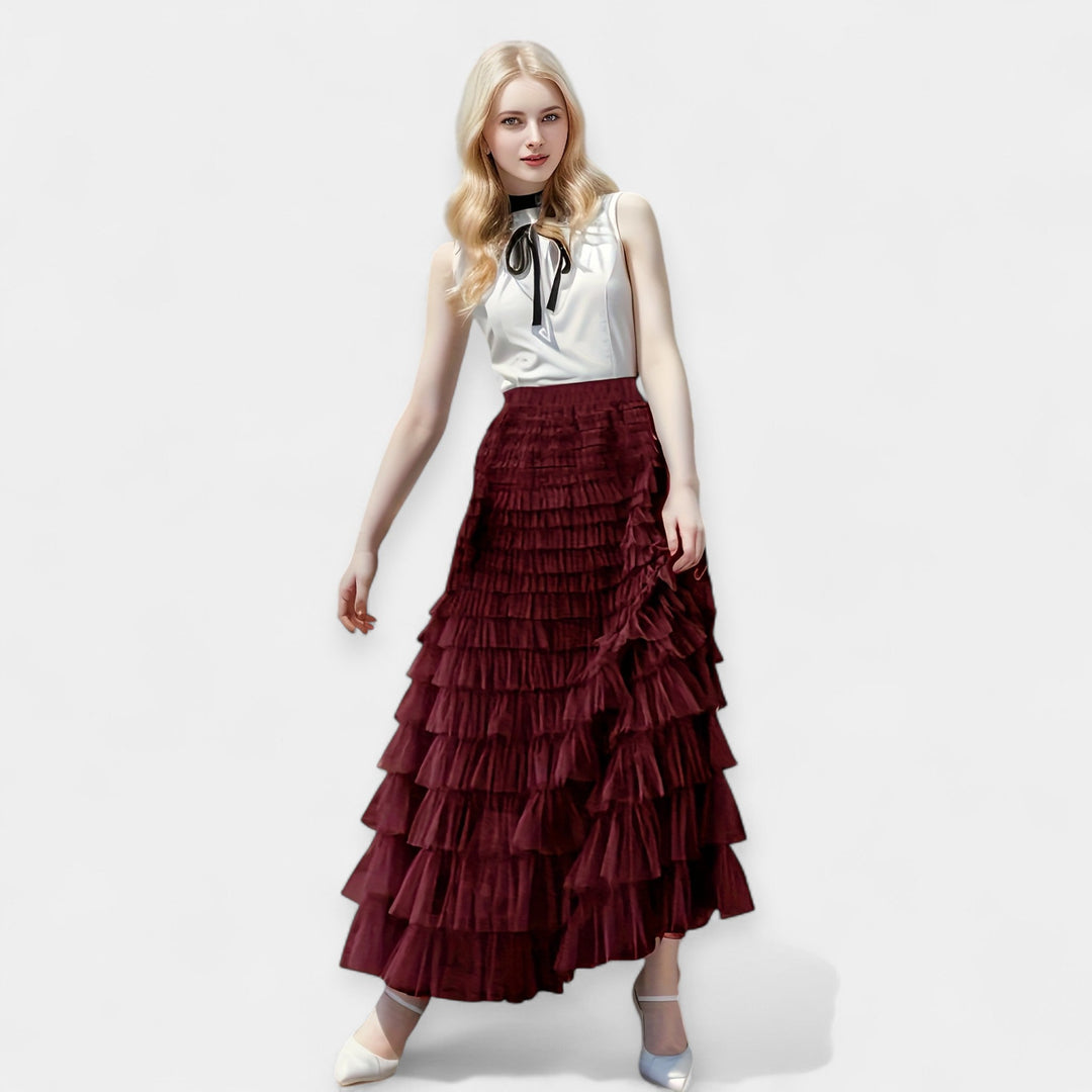 Kristýna - Elegant Skirt with Tulle Decorative Detail