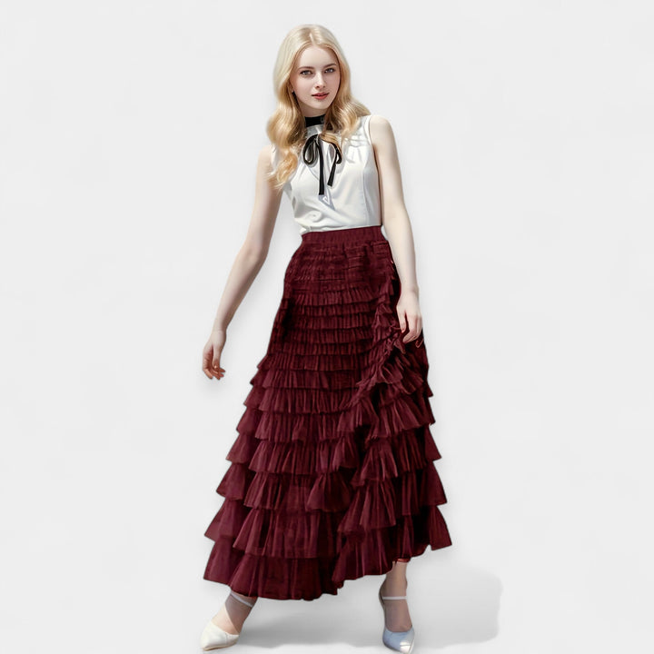 Kristýna - Elegant Skirt with Tulle Decorative Detail