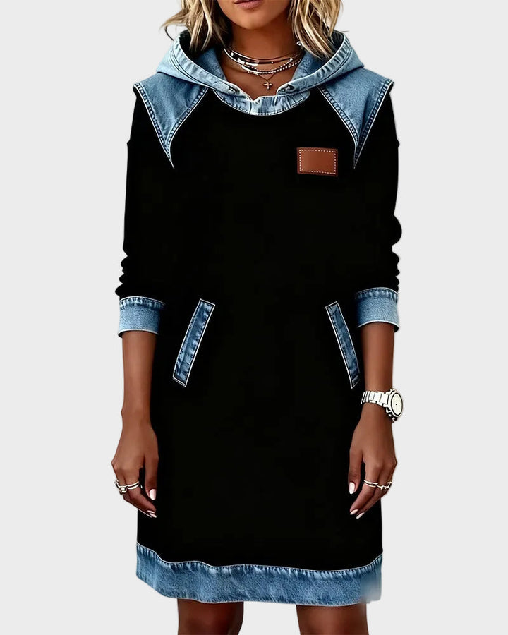 Irena - Denim dress with a hood
