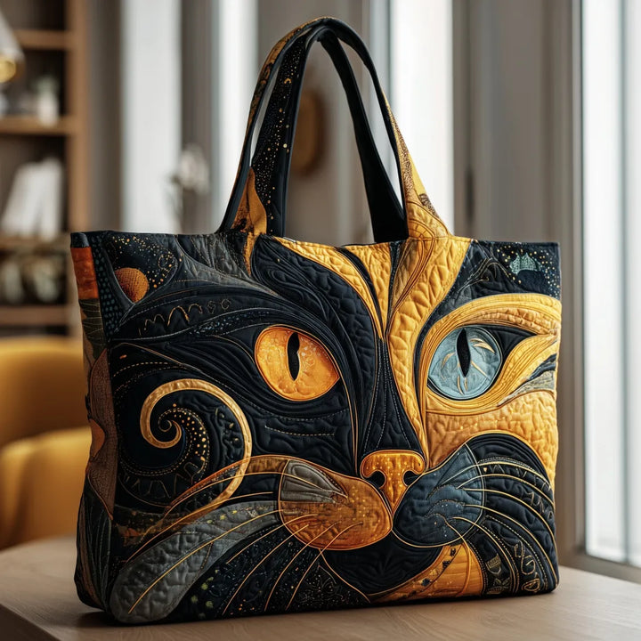 Quilted Tote Bag - Mystic Cat