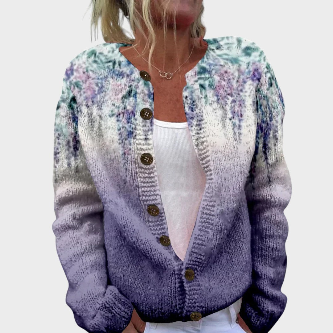 Inês - Autumn floral cardigan