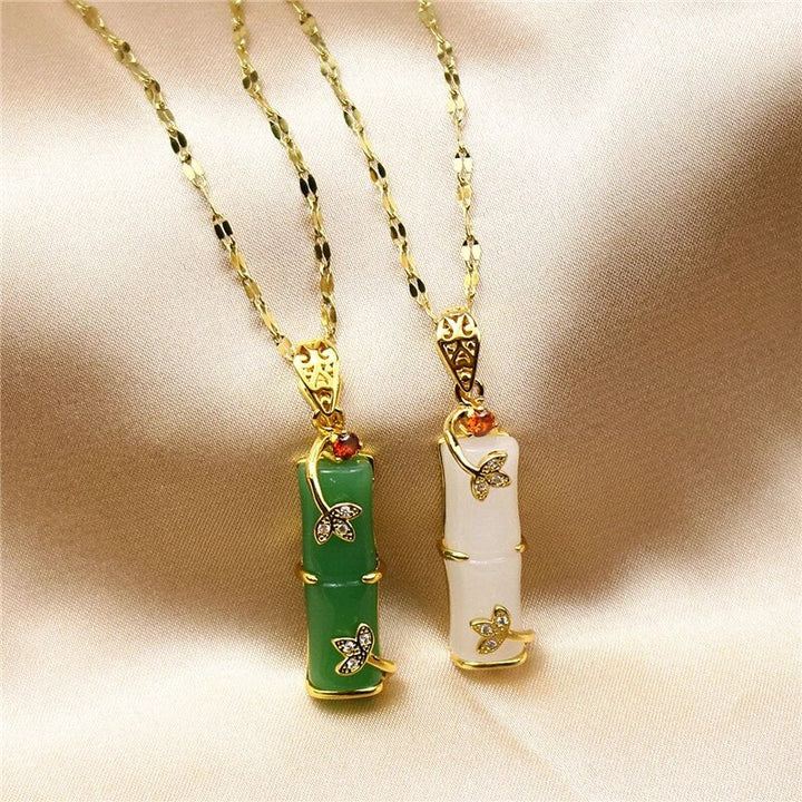Necklace with jade amulet