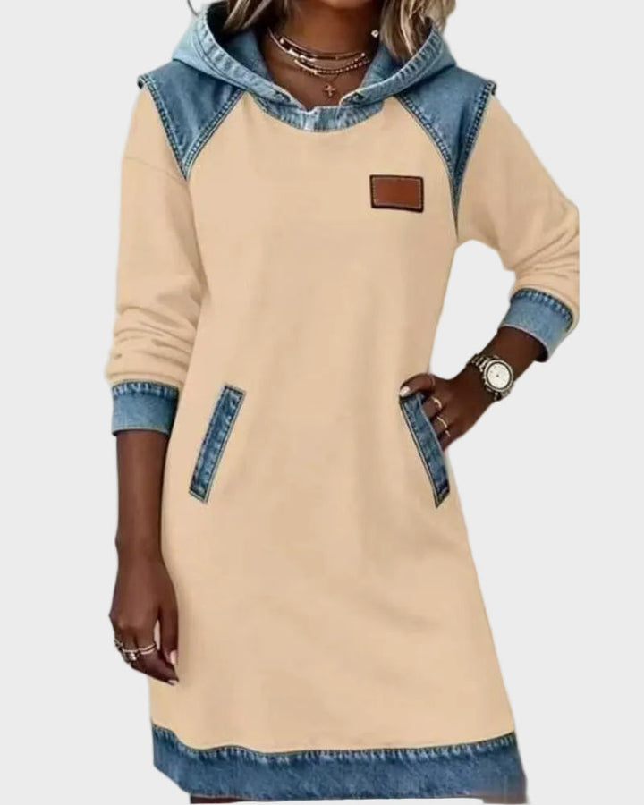 Irena - Denim dress with a hood