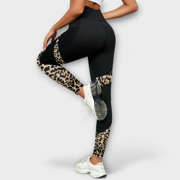 Leopard-print high-waist leggings