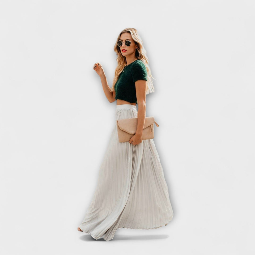 Pleated Maxi Skirt