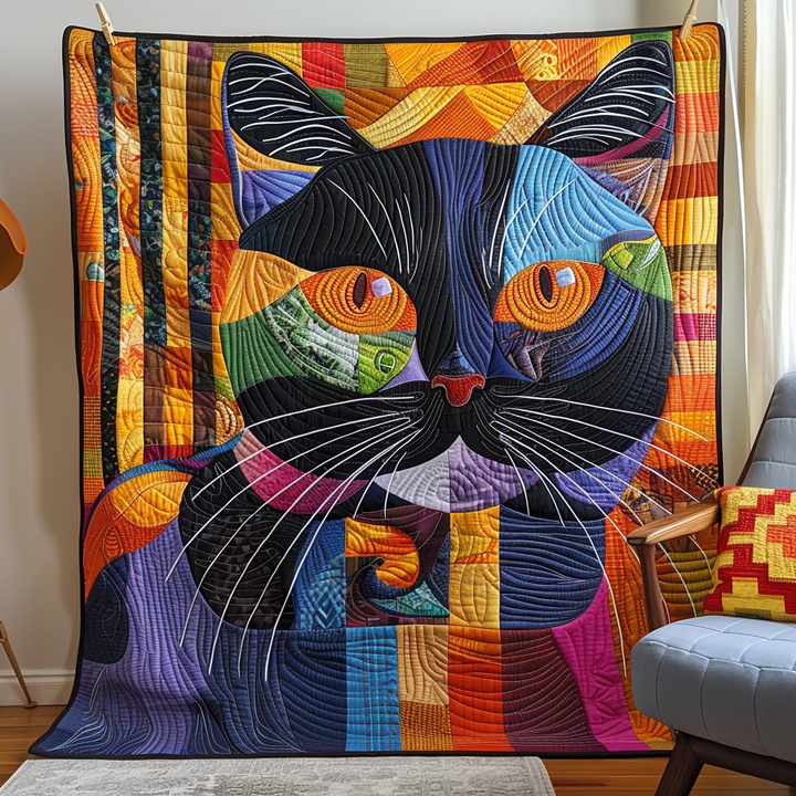 Purrfect Patterns Quilted Blanket