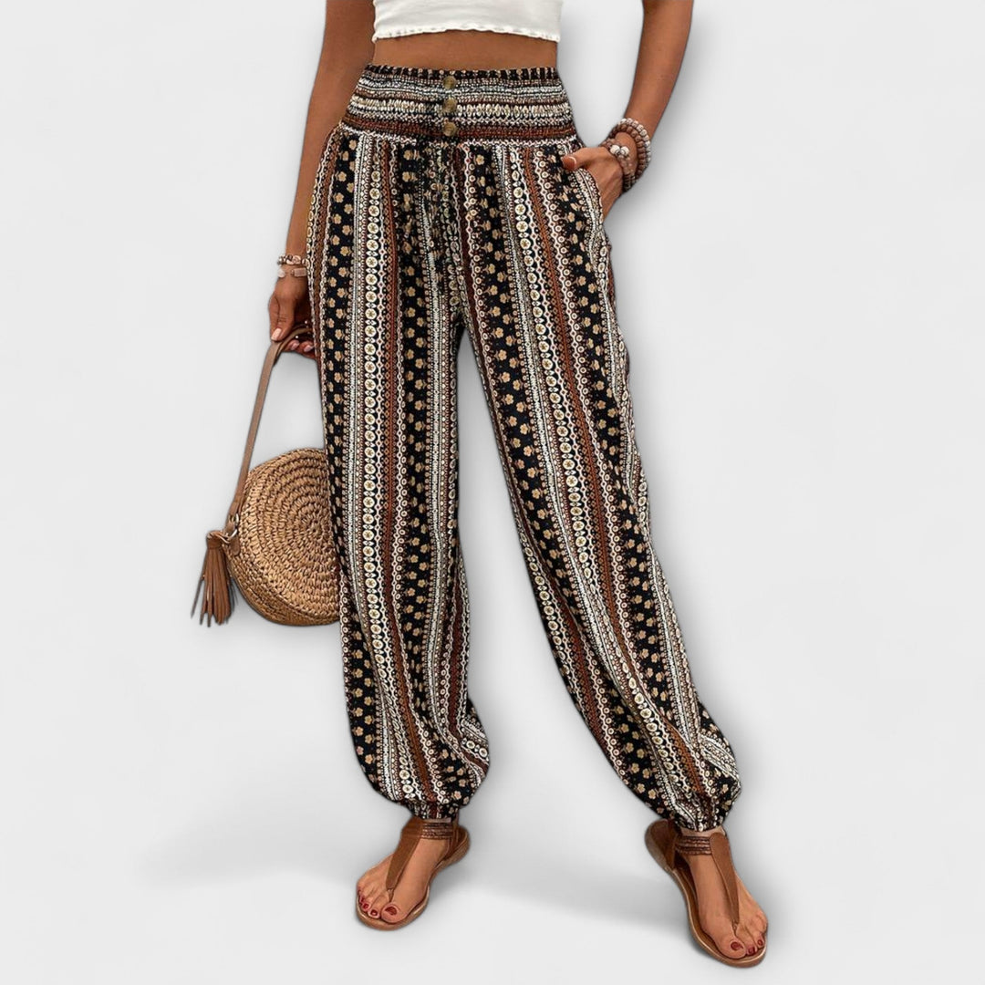 Scarlett - Trousers with an ethnic pattern
