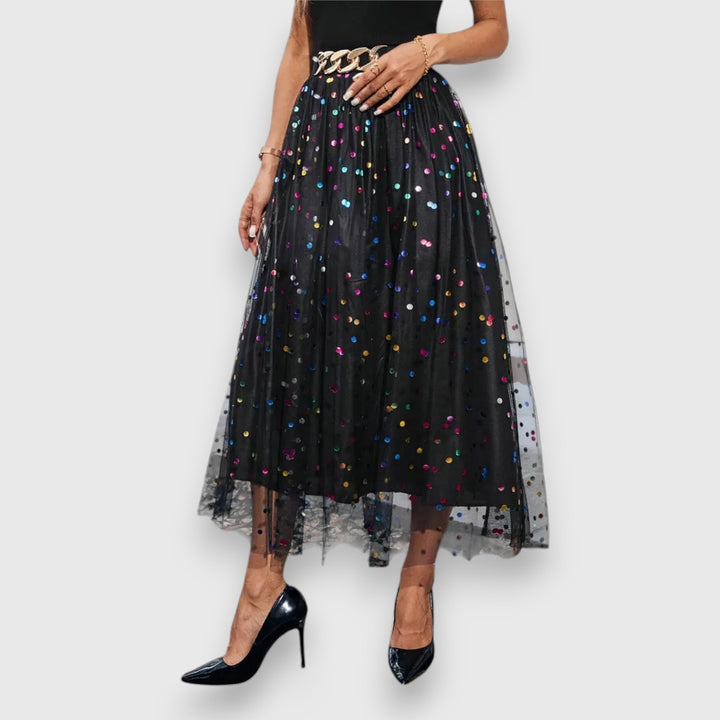 Leonie – Colourful polka dot skirt