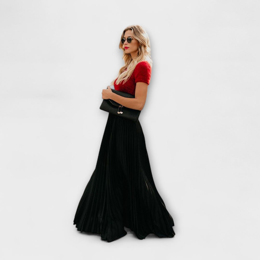Pleated Maxi Skirt