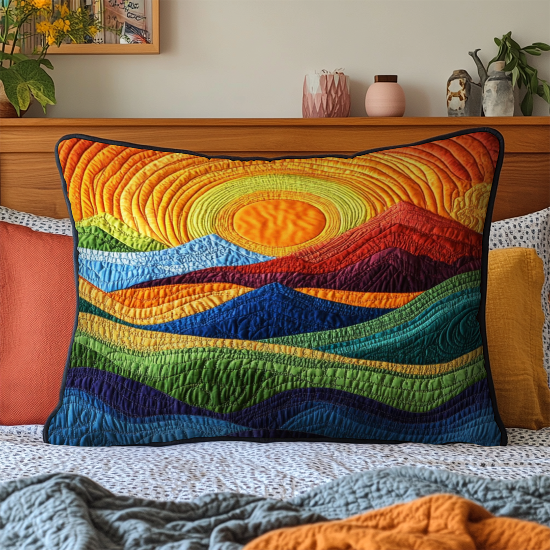 Radiant Mountains Quilted Bedding Pillow Case