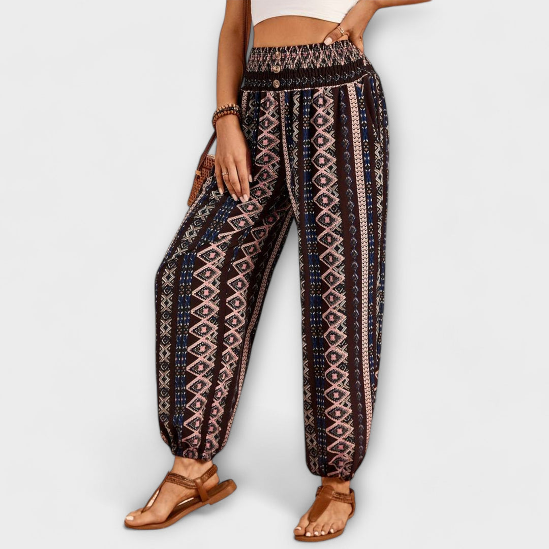 Scarlett - Trousers with an ethnic pattern